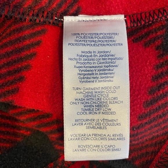 CHAPS Women's red & black buffalo plaid sz XL fleece vest front pockets full zip - Picture 8 of 8